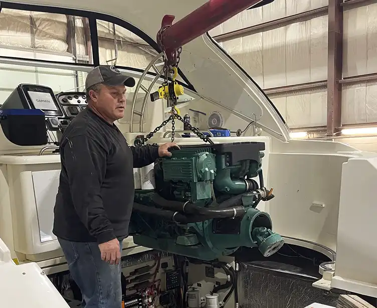 techician with engine