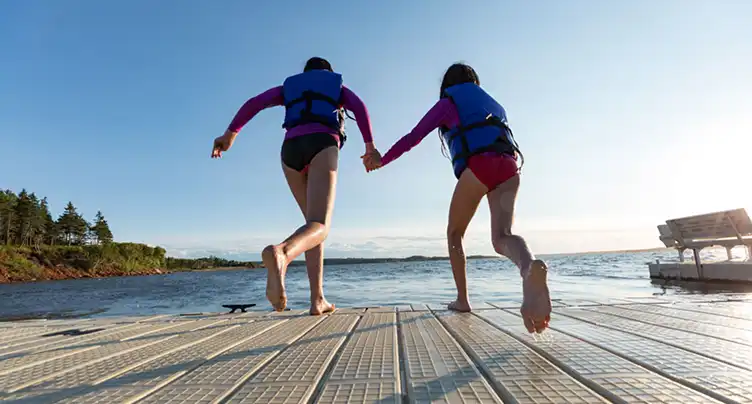 Barefoot-friendly EZ Dock surface.