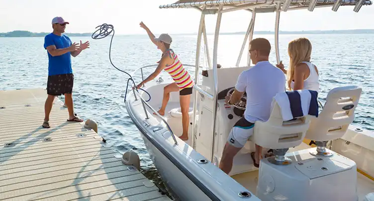 Durable EZ Dock with recycled rubber couplings.