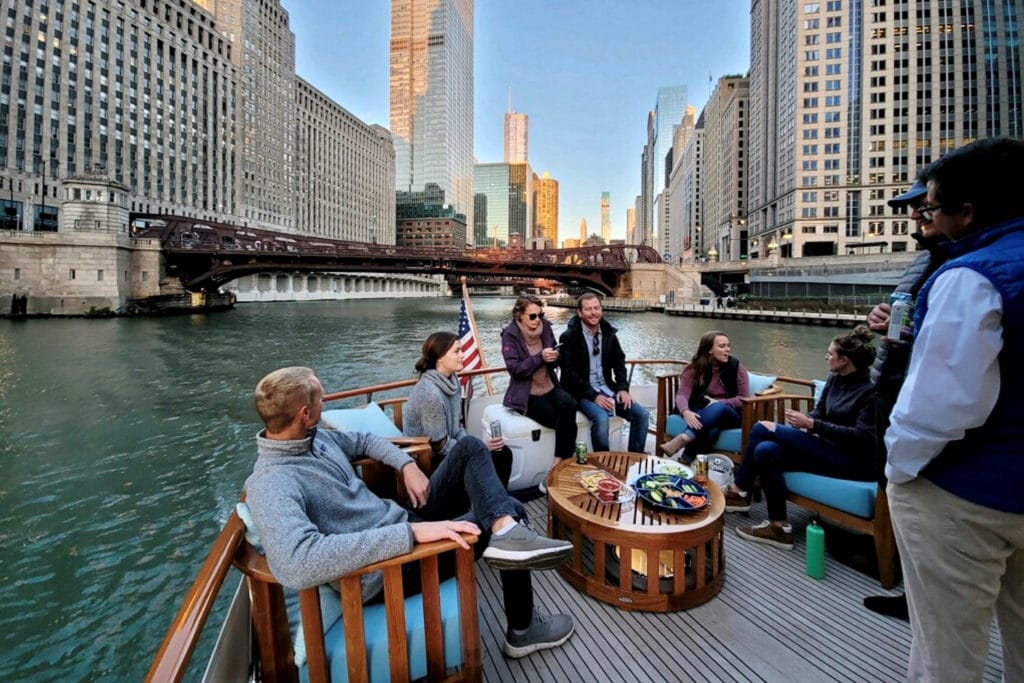 chicago team on boat