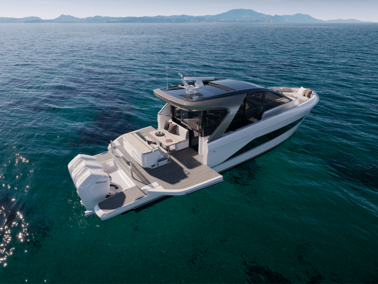 Princess c48 rear deployed angle shot