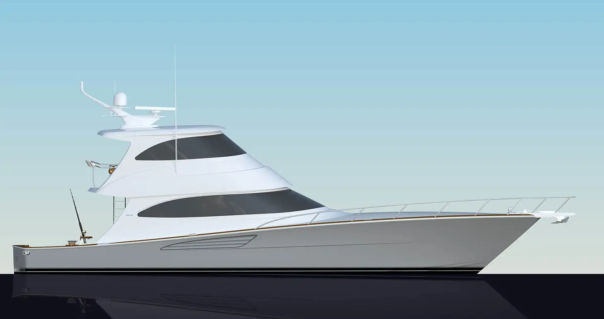 rendered Viking 64 Enclosed Bridge