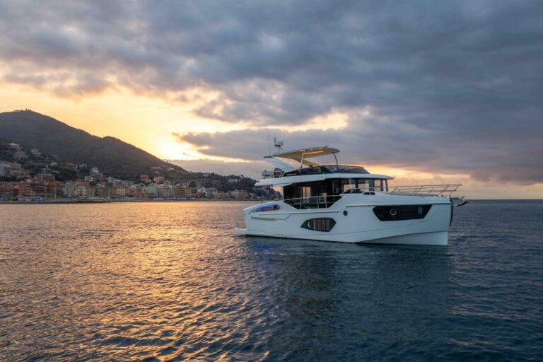 absolute navetta 50 off of the coast of Italian city