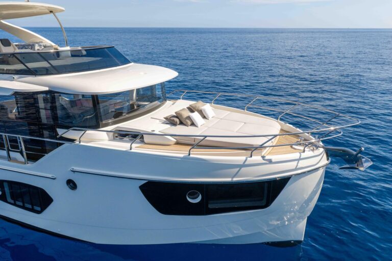 bow sunpads with pillows and adjustable headrests on navetta 50