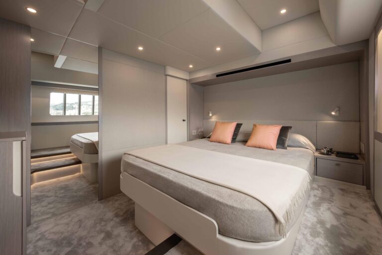 main cabin of absolute navetta 50 with large bed
