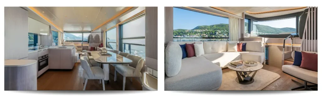 absolute yachts expansive interior with large windows and natural light